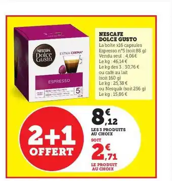 Hyper U Nescafé dolce gusto offre