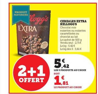 Hyper U Céréales extra kellogg's offre