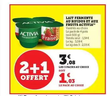 Hyper U Lait fermenté au bifidus et aux fruits activia offre