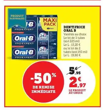 Hyper U Dentifrice oral b offre