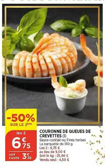 Maximarché Couronne de queues de crevettes offre