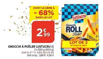 Maximarché Gnocchi à poêler lustucru offre