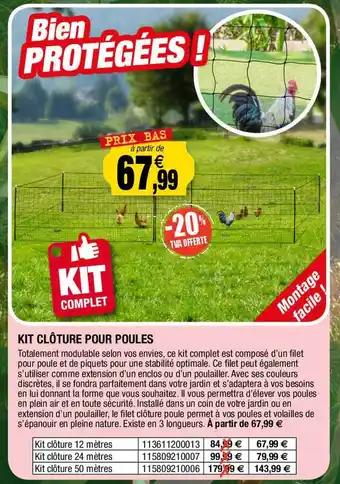 Outiror Kit clôture pour poules offre