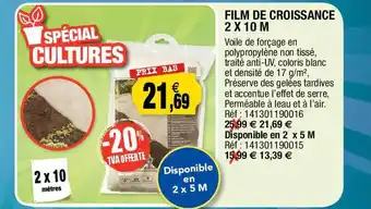 Film de croissance 2 x 10 m