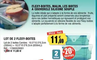 Outiror Lot de 2 flexy-boîtes, flexy-boîtes, malin, les boîtes à couvercle silicone souple offre