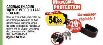 Outiror Cadenas en acier trempé verrouillage reglable offre