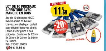 Outiror Lot de 10 pinceaux à peinture avec manche en bois offre