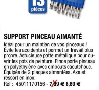 Support pinceau aimanté