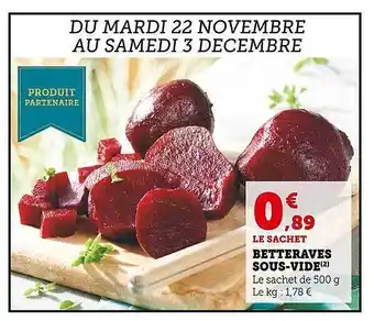 Super U Betteraves sous-vide offre