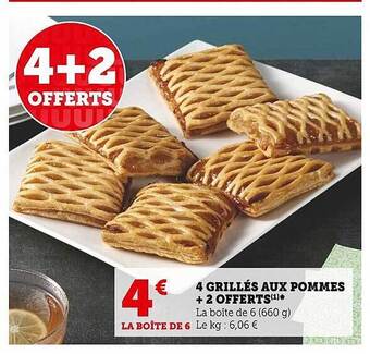 Super U 4 grillés aux pommes + 2 offerts offre