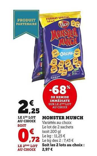 Super U Monster munch offre