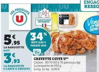 Super U Crevette cuite u offre