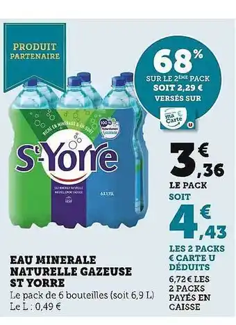 U Express Eau minérale naturelle gazeuse st yorré offre
