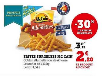 U Express Frites surgelées mc cain offre