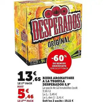U Express Bière aromatisée à la tequila desperados 5,9° offre