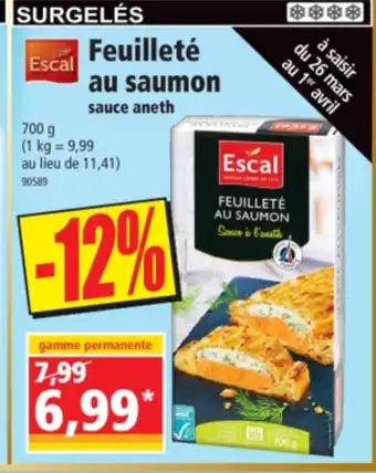 Norma Feuilleté au saumon sauce aneth offre