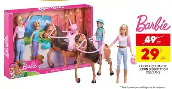 Stokomani Barbie le coffret barbie leçon d'équitation offre