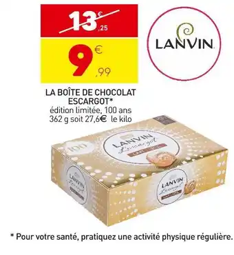 Stokomani Lanvin la boîte de chocolat escargot offre