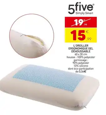 Stokomani 5five l'oreiller ergonomique gel déhoussable offre