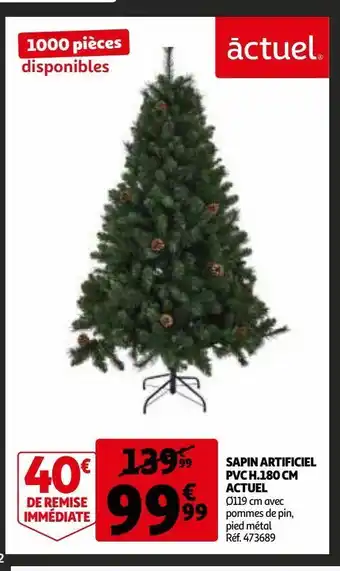 Auchan Sapin artificiel pvc h.180cm actuel offre