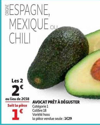 Auchan Supermarché Avocat prêt à déguster offre