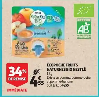 Auchan Supermarché Écopoche fruits naturnes bio nestlé offre