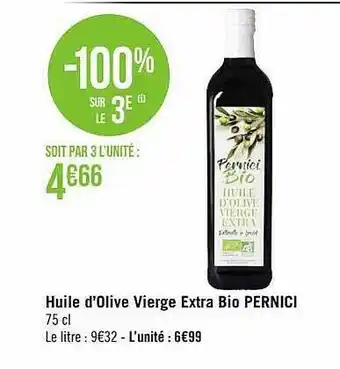 Géant Casino Huile d'olive vierge extra bio pernici offre