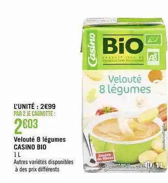 Velouté 8 légumes casino bio