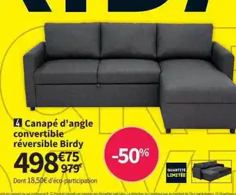 Conforama Canapé d'angle convertible réversible birdy offre