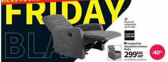 Conforama Fauteuil de relaxation manuel ricky offre
