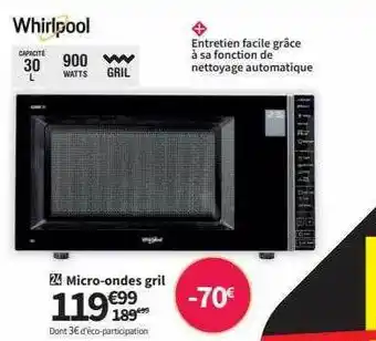 Conforama Micro-ondes gril whirlpool offre
