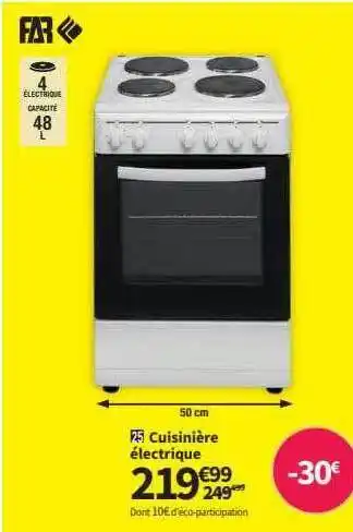 Conforama Cuisinière électrique far offre