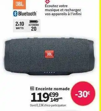 Conforama Enceinte nomade jbl offre