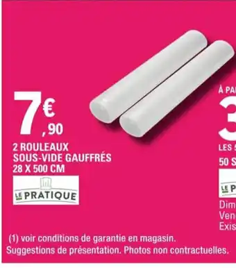 E.Leclerc 2 Rouleaux Sous-Vide Gauffrés 28 x 500cm offre