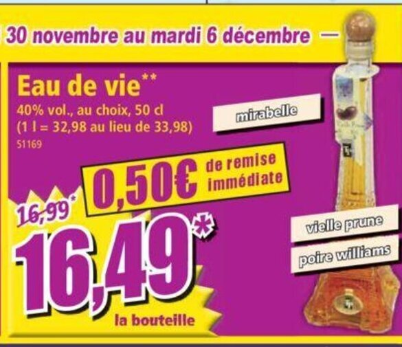 Promo Eau De Vie chez Norma