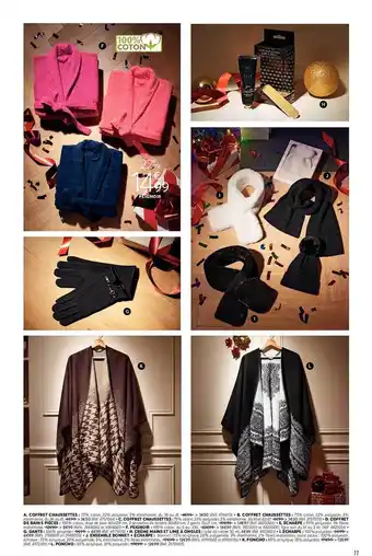 Coffret chaussettes, coffret de bain 5 pièces, écharpe, peignoir, crème mains et lime à ongles, gants, ensemble bonnet + écha