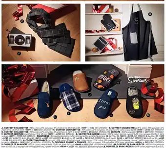 DistriCenter Coffret chaussettes, écharpe, coffret ceinture, coffret de cuisine, chaussons, coffret naissance, ensemble bonnet + écharpe, offre