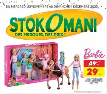 Stokomani Le coffret barbie leçon d'équitation dès 3 ans offre