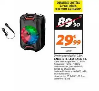 Netto Enceinte led sans fil offre