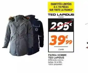 Netto Parka homme ted lapidus offre