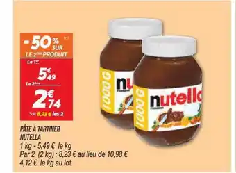 Netto Pâte à tartiner nutella offre