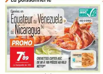 Netto Crevettes cuites asc de 80 à 100 pièces au kilo netto offre