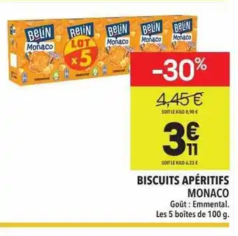 Biscuits apéritifs monaco belin