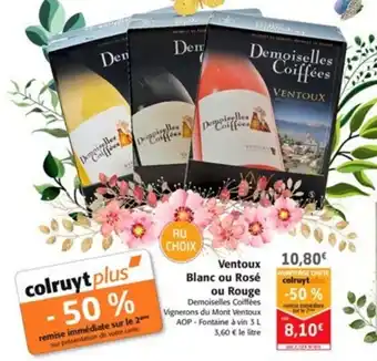 Colruyt Ventoux Blanc ou Rosé offre