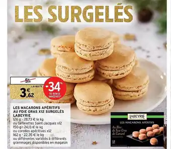 Intermarché Hyper Les macarons apéritifs au foie gras x12 surgelés labeyrie offre