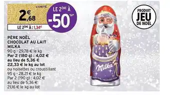 Intermarché Hyper Père noël chocolat au lait milka offre