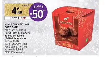 Intermarché Hyper Mini bouchée lait côte d'or offre