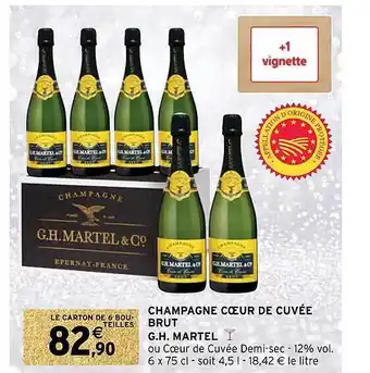 Intermarché Hyper Champagne cœur de cuvée brut g.h. martel offre