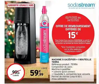 Machine à gazéifier + 1 bouteille terra