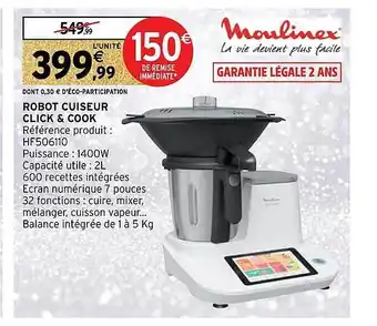 Intermarché Hyper Robot cuiseur click & cook moulinex offre